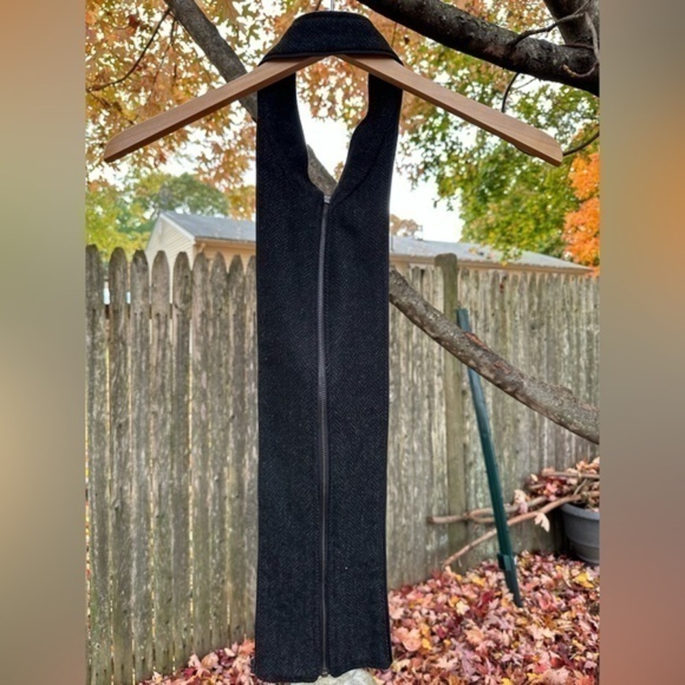 Joseph‎ Abboud Men’s Long Wool Peacoat Dress Coat (Charcoal Herringbone) (NWOT) - Picture 8 of 11